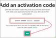 Where to enter an activation code in a Kaspersky applicatio